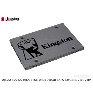 DISCO SOLIDO KINGSTON A400 960GB SATA 6.0 GB/S, 2.5", 7MM