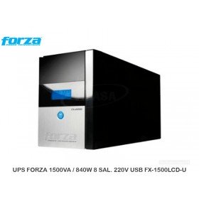 UPS FORZA 1500VA / 840W 8 SAL. 220V USB FX-1500LCD-U