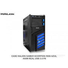 CASE HALION GAMER SCORPION 5906 AZUL 400W REAL USB 3.0 P8