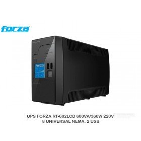 UPS FORZA RT-602LCD 600VA/360W 220V 8 UNIVERSAL NEMA. 2 USB