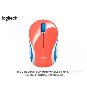 MOUSE LOGITECH MINI WIRELESS M187 REFRESH CORAL 910-005362