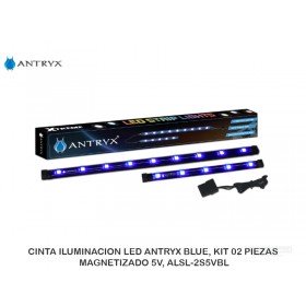CINTA ILUMINACION LED ANTRYX BLUE, KIT 02 PIEZAS, MAGNETIZADO 5V, ALSL-2S5VBL