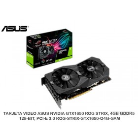 TARJETA VIDEO ASUS NVIDIA GTX1650 ROG STRIX, 4GB GDDR5 128-BIT, PCI-E 3.0 ROG-STRIX-GTX1650-O4G-GAM
