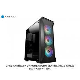 CASE ANTRYX FX CHROME STORM SENTRY, ARGB FAN X3 (AC-FX260K-T3DR)