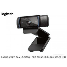 CAMARA WEB CAM LOGITECH PRO C920S HD BLACK 960-001257