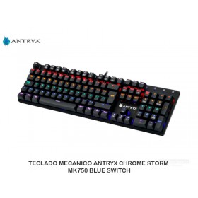TECLADO MECANICO ANTRYX CHROME STORM  MK750 BLUE SWITCH