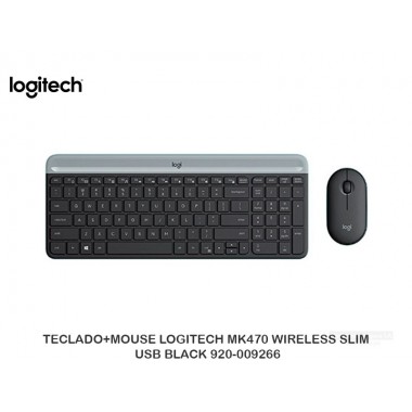 TECLADO+MOUSE LOGITECH MK470 WIRELESS SLIM USB BLACK 920-009266