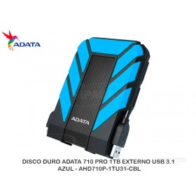 DISCO DURO ADATA 710 PRO 1TB EXTERNO USB 3.1, AZUL - AHD710P-1TU31-CBL
