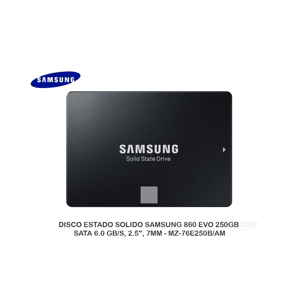 SOLIDO SAMSUNG 860 EVO 250GB, SATA 6.0 GB/S, 2.5", 7MM