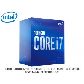 PROCESADOR INTEL CI7-10700 2.90 GHZ, 16 MB L3, LGA1200, 65W, 14 NM, GRAPHICS 630