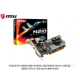 TARJETA VIDEO MSI NVIDIA GEFORCE N210 1GB SL DDR3 PCI-E 16X N210-MD1G/D3