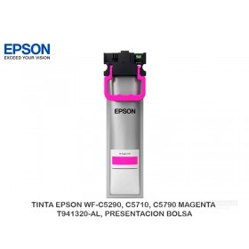 TINTA EPSON WF-C5290, C5710, C5790 MAGENTA T941320-AL, PRESENTACION BOLSA