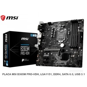PLACA MSI B365M PRO-VDH, LGA1151, DDR4, SATA 6.0, USB 3.1