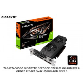 TARJETA VIDEO GIGABYTE GEFORCE GTX1650 OC 4GB RV2.0 GDDR5 128-BIT GV-N1656OC-4GD REV2.0