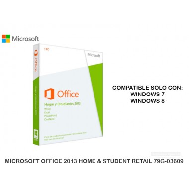MICROSOFT OFFICE 2013 HOME & STUDENT RETAIL 79G-03609