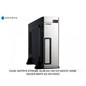 CASE ANTRYX XTREME SLIM XS-100 C/FUENTE 300W SILVER MATX AC-XS100SC