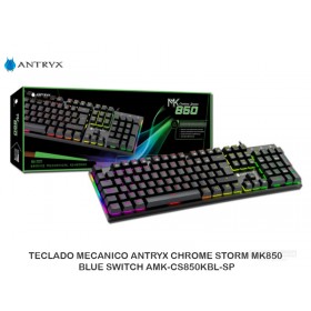 TECLADO MECANICO ANTRYX CHROME STORM MK850, BLUE SWITCH AMK-CS850KBL-SP