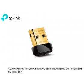 ADAPTADOR TP-LINK NANO USB INALAMBRICO N 150MBPS TL-WN725N