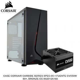 CASE CORSAIR CARBIDE SERIES SPEC-05 + FUENTE CV550W 80+, BRONZE CC-9020126-NA