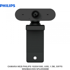 CAMARA WEB PHILIPS 1920X1080, USB, 1.5M, 30FPS WIN/MAC/IOS SPL6506BM
