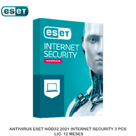 ANTIVIRUS ESET NOD32 2021 INTERNET SECURITY 3 PCS  LIC. 12 MESES