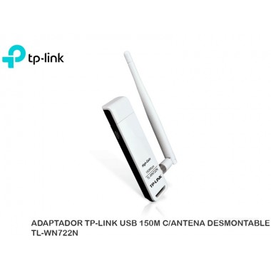ADAPTADOR TP-LINK USB 150M C/ANTENA DESMONTABLE TL-WN722N