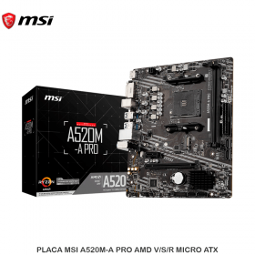 PLACA MSI A520M-A PRO AMD V/S/R MICRO ATX