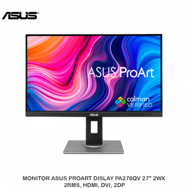 MONITOR ASUS PROART DISPLAY PA278QV 27" WQHD, 2WX, 2RMS, HDMI, DVI, 2DP