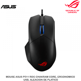 MOUSE ASUS P511 ROG CHAKRAM CORE, ERGONOMICO, USB, ALEACION DE PLATICO