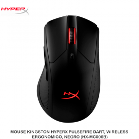 MOUSE KINGSTON HYPERX PULSEFIRE DART, WIRELESS, ERGONOMICO, NEGRO (HX-MC006B)