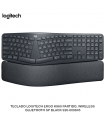 TECLADO LOGITECH ERGO K860 PARTIDO, WIRELESS, BLUETOOTH SP BLACK 920-009845