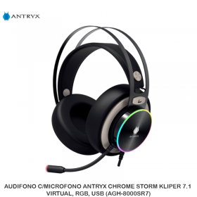 AUDIFONO C/MICROFONO ANTRYX CHROME STORM KLIPER 7.1 VIRTUAL, RGB, USB (AGH-8000SR7)