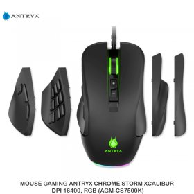 MOUSE GAMING ANTRYX CHROME STORM XCALIBUR DPI 16400, RGB (AGM-CS7500K)