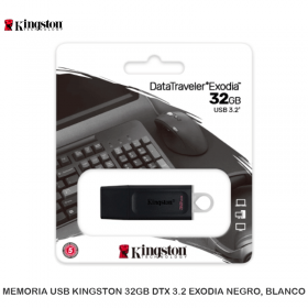 MEMORIA USB KINGSTON 32GB DTX 3.2 EXODIA NEGRO