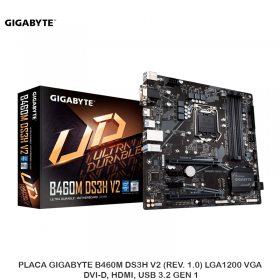 PLACA GIGABYTE B460M DS3H V2 (REV. 1.0) LGA1200 VGA, DVI-D, HDMI, USB 3.2 GEN 1