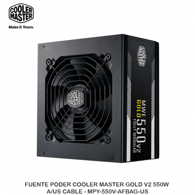FUENTE PODER COOLER MASTER GOLD V2 550W A/US CABLE - MPY-550V-AFBAG-US