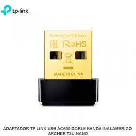 ADAPTADOR TP-LINK USB AC600 DOBLE BANDA INALAMBRICO ARCHER T2U NANO