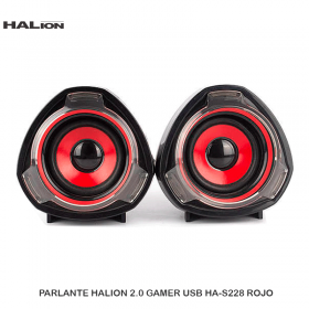 PARLANTE HALION 2.0 GAMER USB HA-S228 ROJO