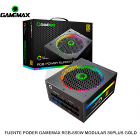 FUENTE PODER GAMEMAX RGB-850W MODULAR 80PLUS GOLD