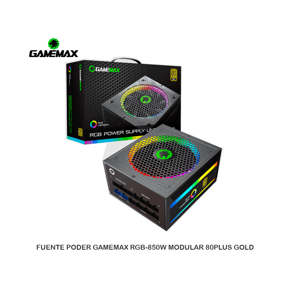 FUENTE PODER GAMEMAX RGB-850W MODULAR 80PLUS GOLD