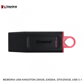 MEMORIA USB KINGSTON 256GB, EXODIA, DTX/256GB, USB 3.1
