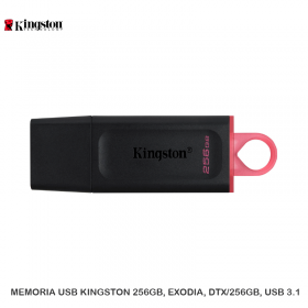 MEMORIA USB KINGSTON 256GB, EXODIA, USB 3.1 (DTX/256GB)