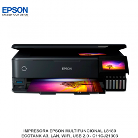 IMPRESORA EPSON MULTIFUNCIONAL L8180 ECOTANK A3, LAN, WIFI, USB 2.0 - C11CJ21303