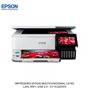 IMPRESORA EPSON MULTIFUNCIONAL L8160, LAN, WIFI, USB 2.0 - C11CJ20303
