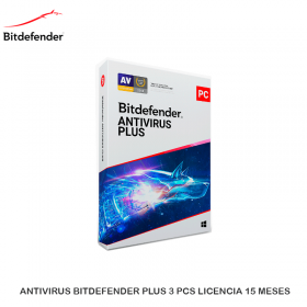 ANTIVIRUS BITDEFENDER PLUS 3 PCS LICENCIA 15 MESES