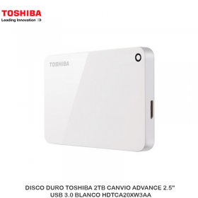 DISCO DURO TOSHIBA 2TB CANVIO ADVANCE 2.5", USB 3.0 BLANCO HDTCA20XW3AA