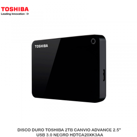 DISCO DURO TOSHIBA 2TB CANVIO ADVANCE 2.5", USB 3.0 NEGRO HDTCA20XK3AA