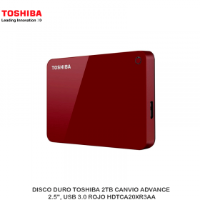 DISCO DURO TOSHIBA 2TB CANVIO ADVANCE 2.5", USB 3.0 ROJO HDTCA20XR3AA