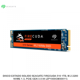 DISCO ESTADO SOLIDO SEAGATE FIRECUDA 510 1TB, M.2 2280, NVME 1.3, PCIE GEN 3.0 X4 (ZP1000GM30011)