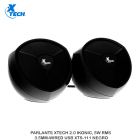 PARLANTE XTECH 2.0 IKONIC, 5W RMS, 3.5MM-WIRED USB XTS-111 NEGRO